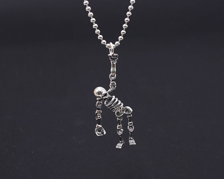 Skulll Skeleton Pendant Necklaces 925 Sterling Silver Ball chain Vintage Gothic Punk Hip-hop fashion Timeless Jewelry Accessories Gifts For Men Women 50 55 60 65 cm