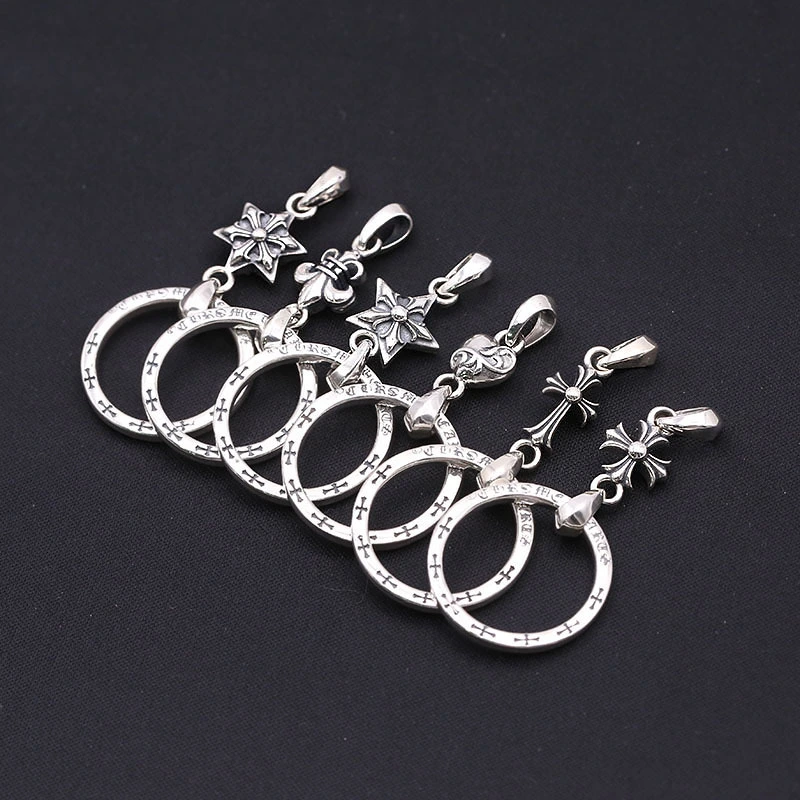 Pendant Necklaces Stars Anchors Hearts Crosses Sterling Silver Ball chain Vintage Gothic Punk Hip-hop fashion Jewelry Accessories Gifts For Men Women 45 50 55 60 cm