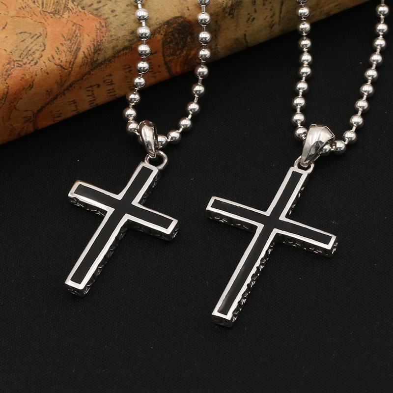 925 sterling silver handmade vintage jewelry necklace pendant without chain American European gothic punk style antique silver designer cross pendants