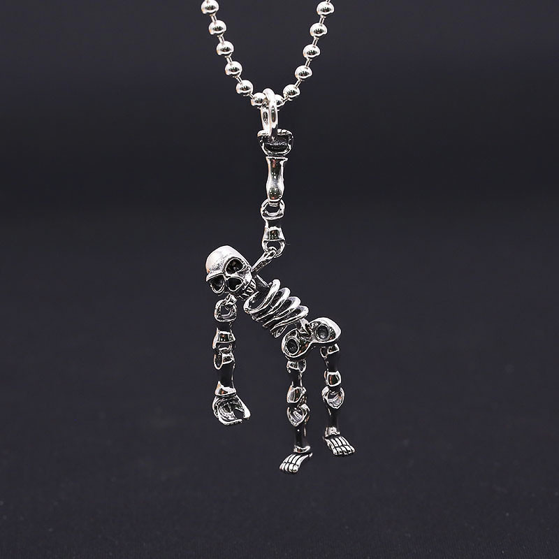 Skulll Skeleton Pendant Necklaces 925 Sterling Silver Ball chain Vintage Gothic Punk Hip-hop fashion Timeless Jewelry Accessories Gifts For Men Women 50 55 60 65 cm