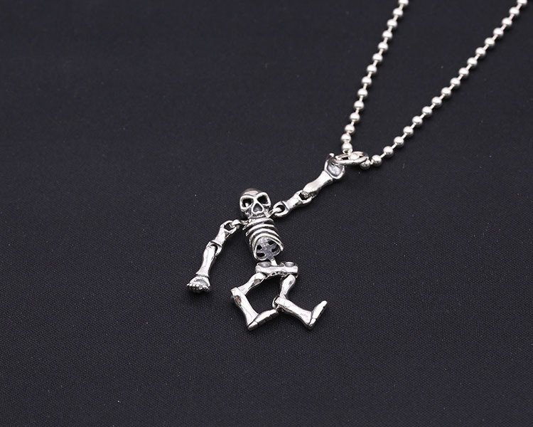 Skulll Skeleton Pendant Necklaces 925 Sterling Silver Ball chain Vintage Gothic Punk Hip-hop fashion Timeless Jewelry Accessories Gifts For Men Women 50 55 60 65 cm