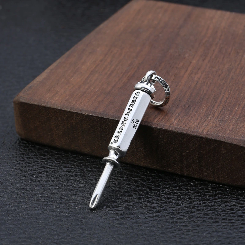 Screwdriver Pendant Necklaces Cross 925 Sterling Silver Ball chain Vintage Gothic Punk Hip-hop Fashion Timeless Jewelry Accessories Gifts For Men Women 50 55 60 cm