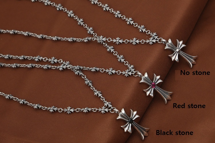Gothic vintage style 925 sterling silver handmade necklace luxury jewelry American European antique silver designer cross pendant necklaces
