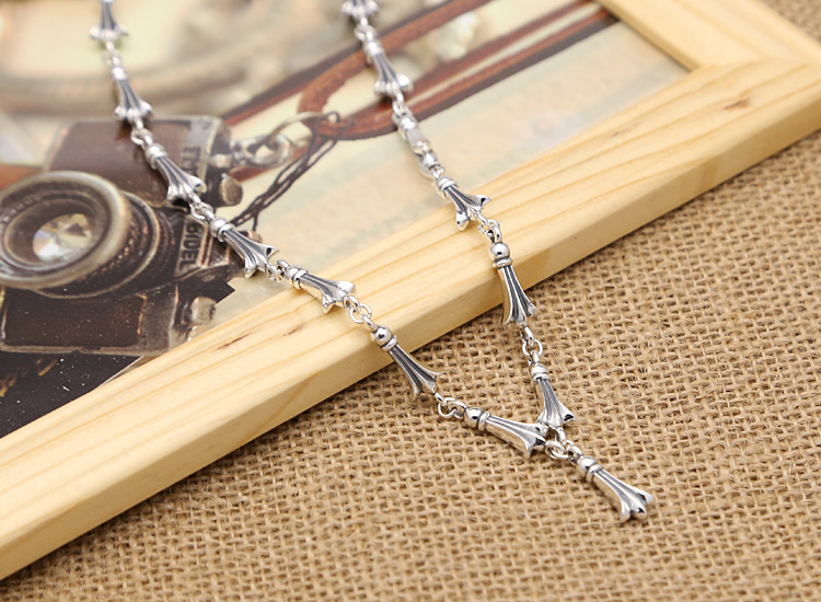 Crosstail Links Chains 925 Sterling Silver Necklaces 50 cm Gothic Punk Vintage Handmade Designer Chain Luxury Fine Jewelry Accessories Gifts for Men Women