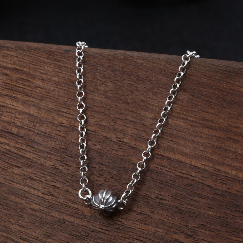 Cross Ball Pendant Necklaces 925 Sterling Silver Antique Vintage Gothic Punk Hip-hop Handmade Designer Luxury Fine Jewelry Accessories Gifts For Women 40 45 cm