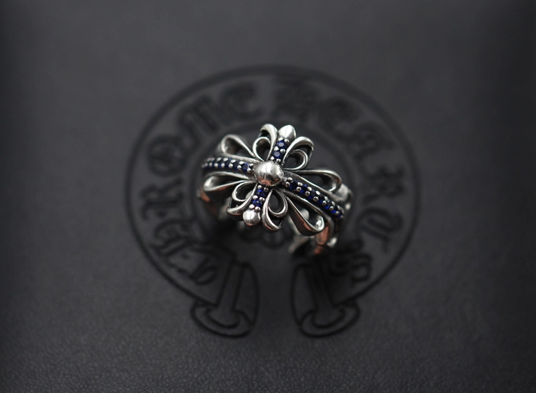 Vintage 925 sterling silver handmade crosses adjustable rings with stones American European Gothic punk style antique silver designer luxury brand jewelry rings