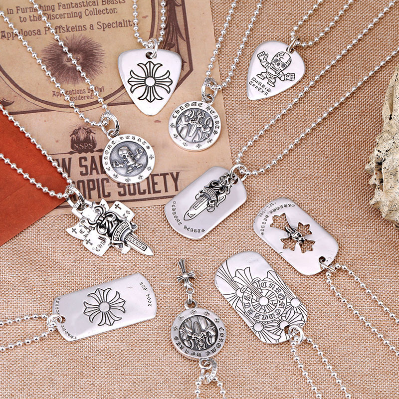 925 sterling silver handmade vintage cross necklace pendant without chain American European gothic punk style antique silver designer Luxury brand jewelry pendants