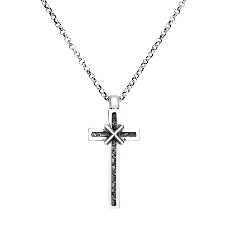 925 sterling silver handmade vintage cross necklace pendant without chain American European gothic punk style antique silver designer Luxury brand jewelry pendants