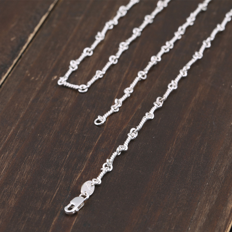 925 sterling silver handmade bone chain necklace luxury jewelry American European antique silver designer necklaces