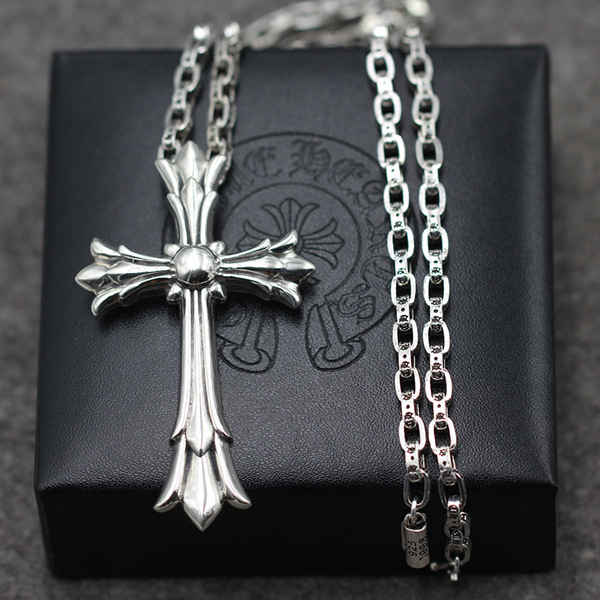 925 sterling silver handmade vintage cross necklace pendant without chain American European gothic punk style antique silver designer Luxury brand jewelry pendants