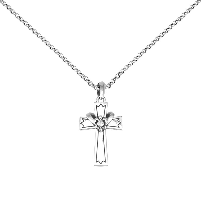 925 sterling silver handmade vintage cross necklace pendant without chain American European gothic punk style antique silver designer Luxury brand jewelry pendants