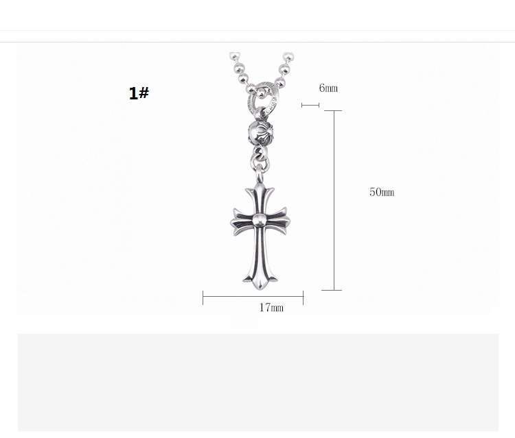 925 sterling silver handmade vintage cross necklace pendant without chain American European gothic punk style antique silver designer Luxury brand jewelry pendants