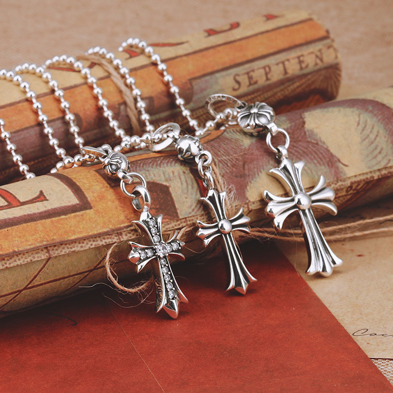 925 sterling silver handmade vintage cross necklace pendant without chain American European gothic punk style antique silver designer Luxury brand jewelry pendants