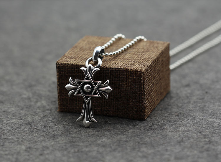 925 sterling silver handmade vintage cross necklace pendant without chain American European gothic punk style antique silver designer Luxury brand jewelry pendants