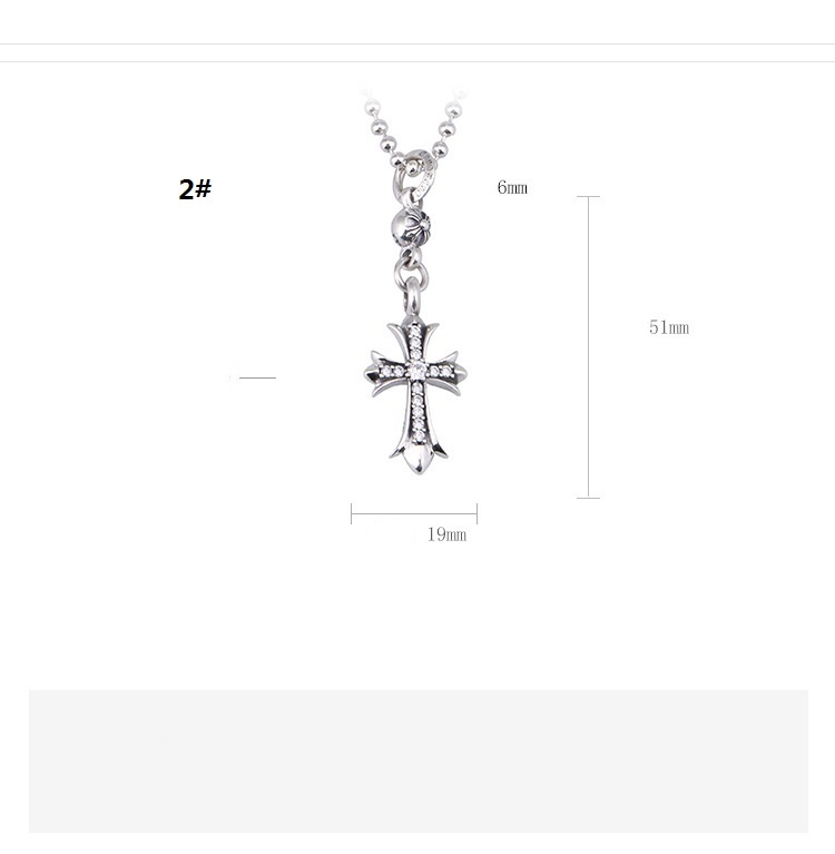 925 sterling silver handmade vintage cross necklace pendant without chain American European gothic punk style antique silver designer Luxury brand jewelry pendants