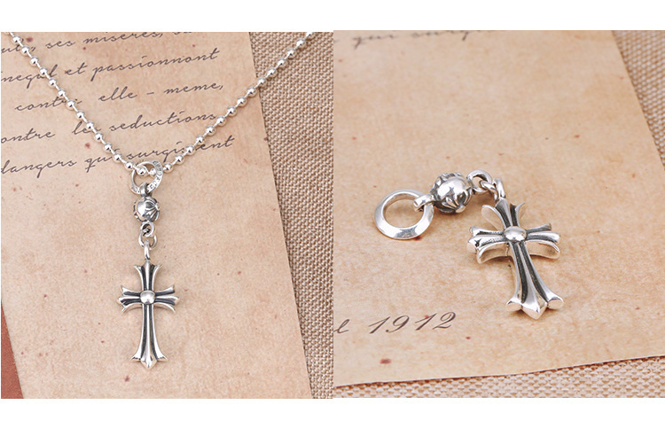 925 sterling silver handmade vintage cross necklace pendant without chain American European gothic punk style antique silver designer Luxury brand jewelry pendants