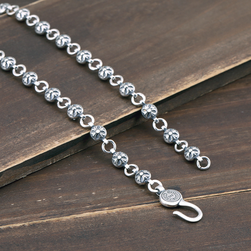 Link Chain Necklaces Double Sides Crosses 925 Sterling Silver Links 45 50 55 60 65 70 75 80 cm Gothic Punk Chains Handmade Fine Jewelry Accessories Gifts for Men Women