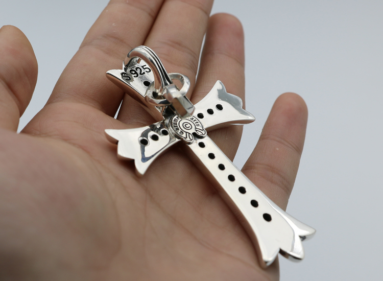 925 sterling silver handmade vintage cross necklace pendant without chain American European gothic punk style antique silver designer Luxury brand jewelry pendants