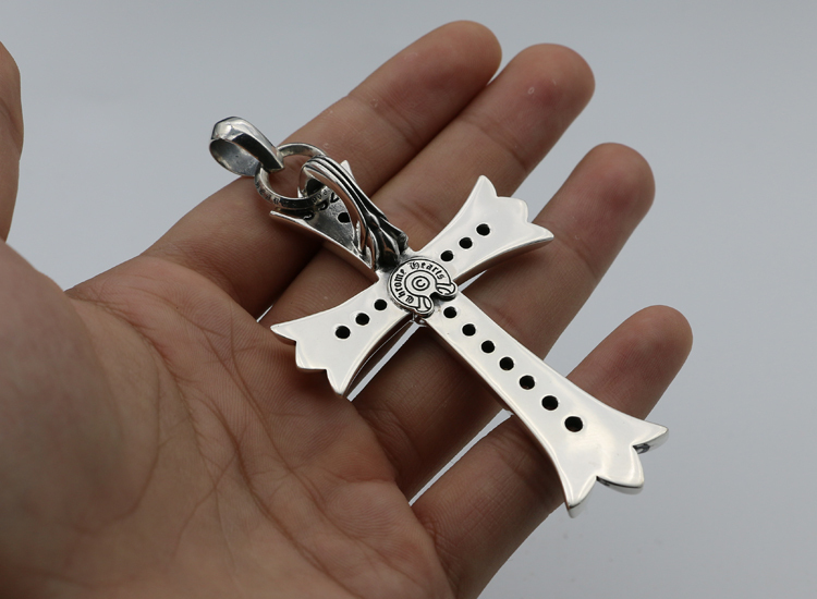 925 sterling silver handmade vintage cross necklace pendant without chain American European gothic punk style antique silver designer Luxury brand jewelry pendants