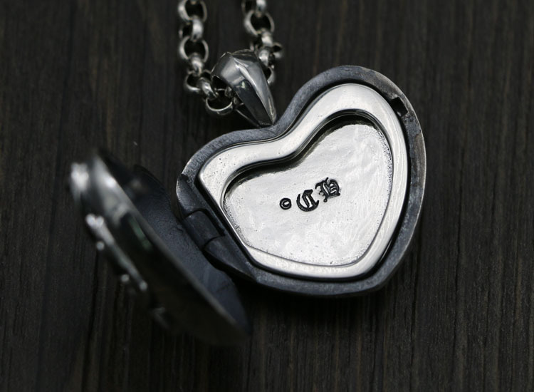 925 sterling silver handmade vintage heart locket necklace pendant without chain American European gothic punk style antique silver designer Luxury brand jewelry pendants
