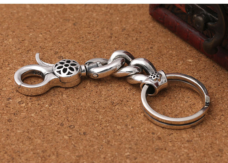 925 sterling silver handmade key rings American European antique silver designer fashion accessories