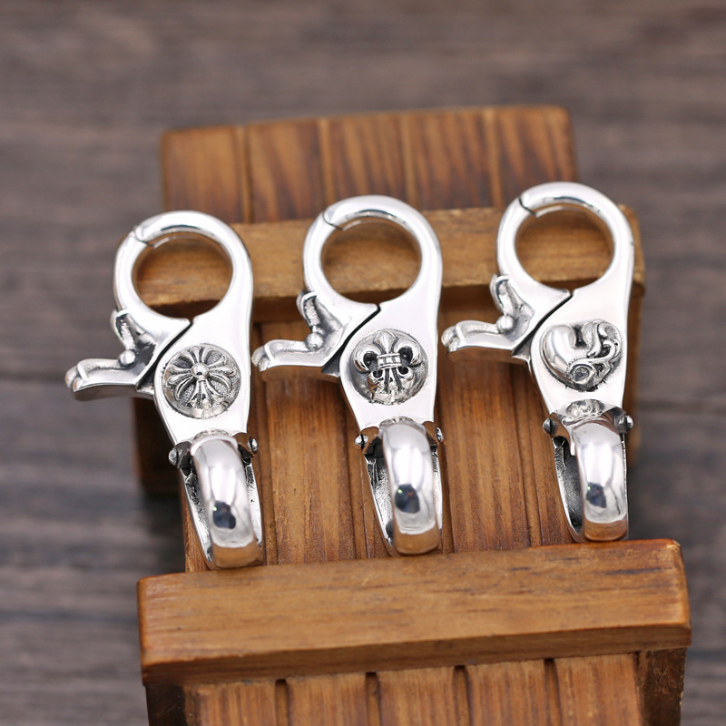 925 sterling silver handmade key rings American European antique silver designer fashion accessories