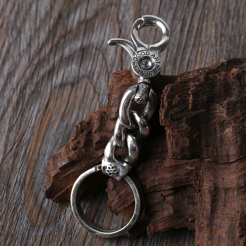 925 sterling silver handmade key rings American European antique silver designer fashion accessories