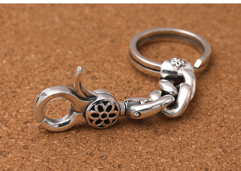 925 sterling silver handmade key rings American European antique silver designer fashion accessories