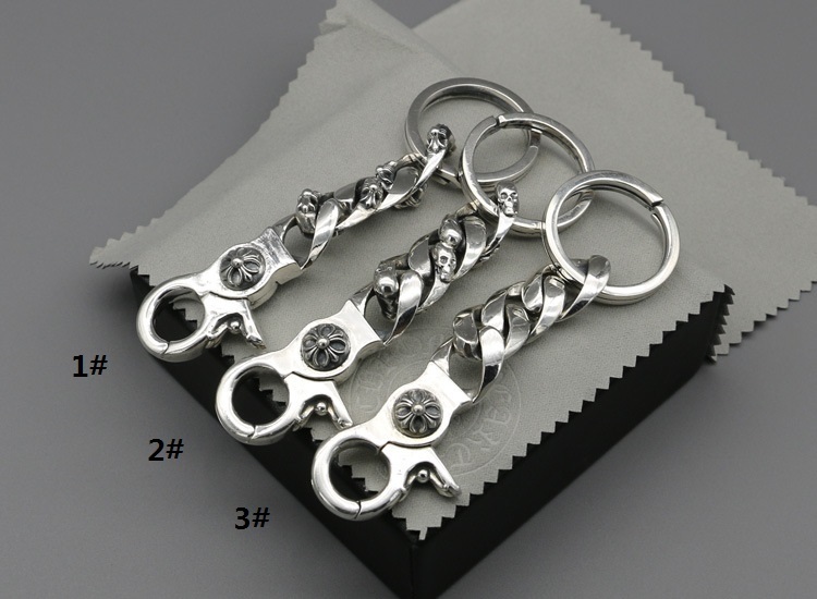 925 sterling silver handmade cross key rings key chains American European antique silver gothic punk style designer luxury fashion accessories