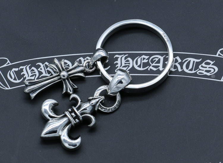 925 sterling silver handmade crosses key rings with cross and anchor charms American European gothic punk style designer fashion accessories