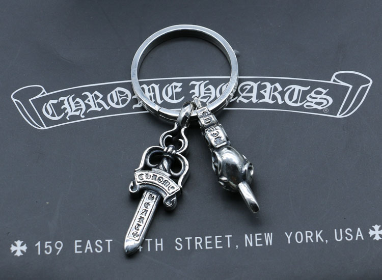 925 sterling silver handmade key rings with dagger charms American European gothic punk style designer fashion accessories