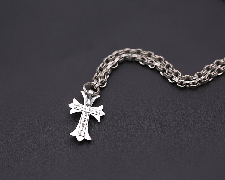 Cross Pendant Necklaces 925 Sterling Silver Paper chain Links Antique Vintage Gothic Punk Hip-hop Handmade Designer Fine Jewelry Accessories Gifts For Men Women