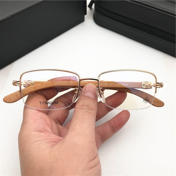 Vintage style Fahion designer glasses frame casual sports beach eyewears crosses metal frame wood temples legs fashion accessories