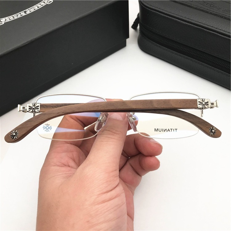 Vintage style Fahion designer glasses frame casual sports beach eyewears crosses metal frame wood temples legs fashion accessories