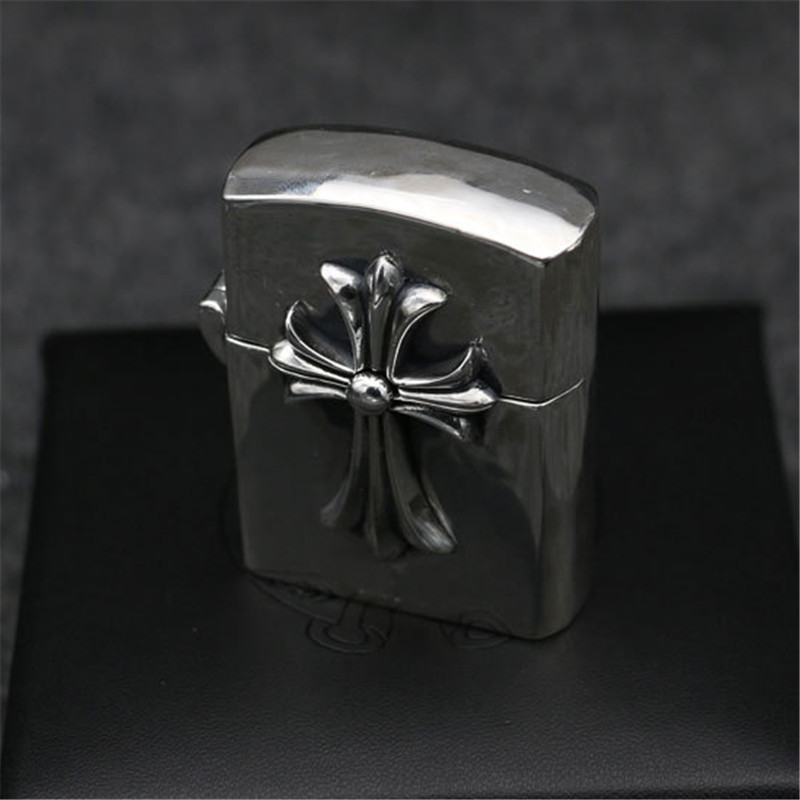 925 sterling silver handmade cross cigarette lighter high quality American European punk Gothic luxury accessories gifts