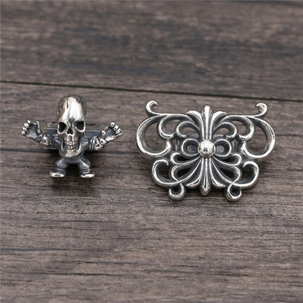 925 sterling silver hair jewelry skull butterfly designer hair accessories antique silver American European pony tails holders rubber bands rope