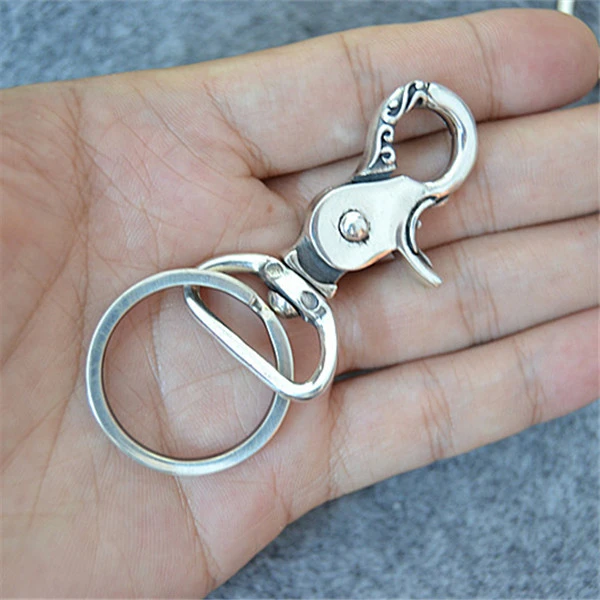 925 sterling silver handmade cross key rings American European punk gothic vintage luxury jewelry accessories gifts