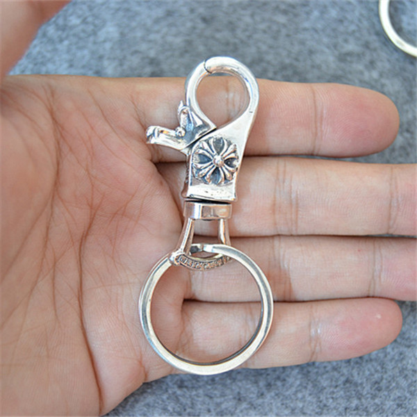 925 sterling silver handmade cross key rings American European punk gothic vintage luxury jewelry accessories gifts