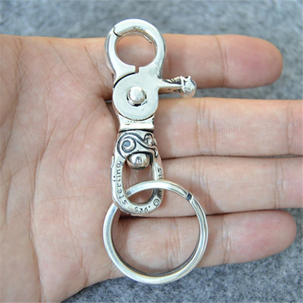 925 sterling silver handmade cross key rings American European punk gothic vintage luxury jewelry accessories gifts