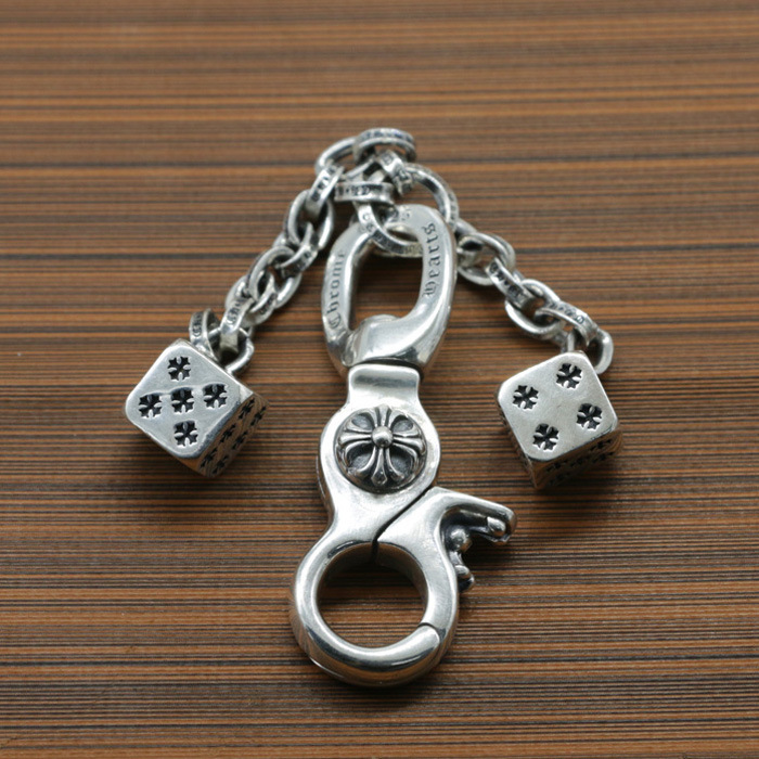 925 sterling silver handmade crosses dices keychain keyrings  American European punk gothic vintage luxury jewelry accessories gifts