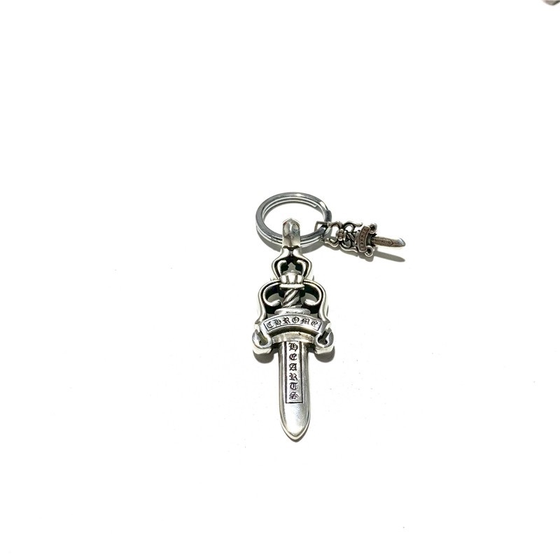 925 sterling silver handmade crosses sword keychain keyrings  American European punk gothic vintage luxury jewelry accessories gifts