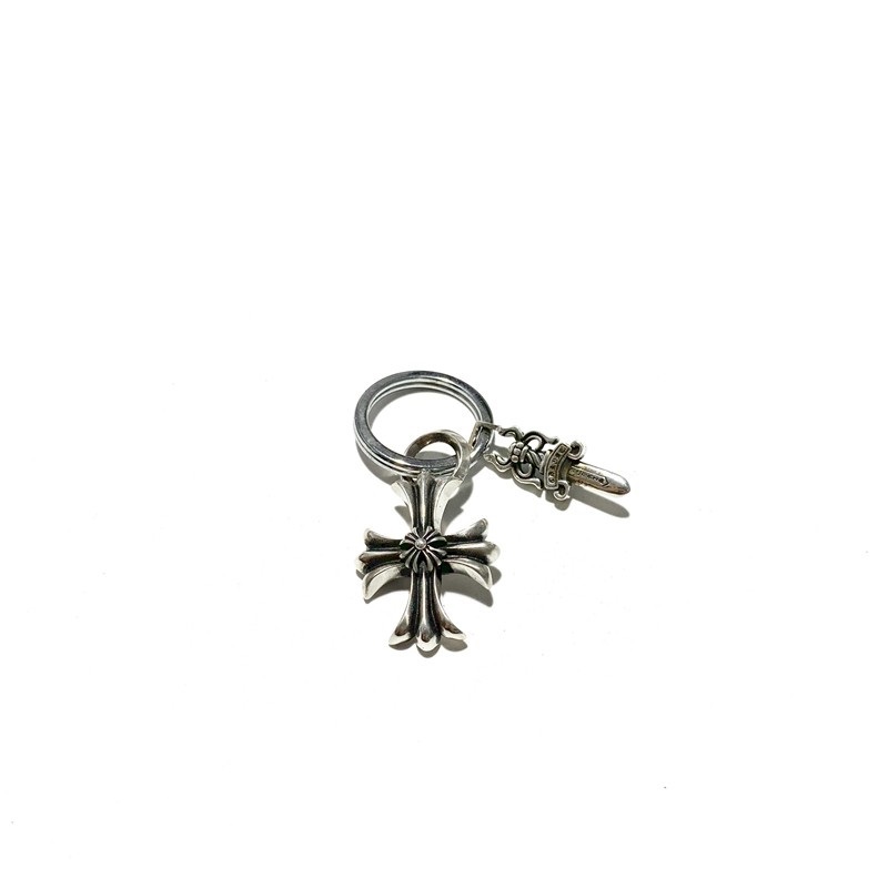 925 sterling silver handmade crosses keychain keyrings  American European punk gothic vintage luxury jewelry accessories gifts