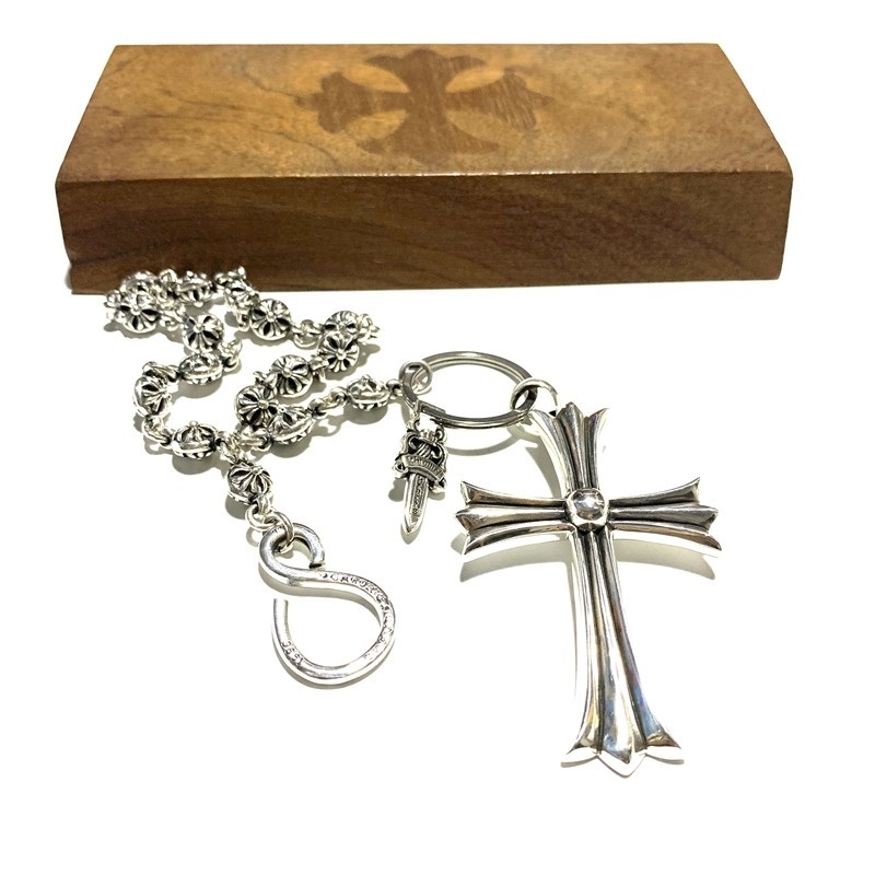 925 sterling silver handmade crosses keychain keyrings  American European punk gothic vintage luxury jewelry bag accessories gifts