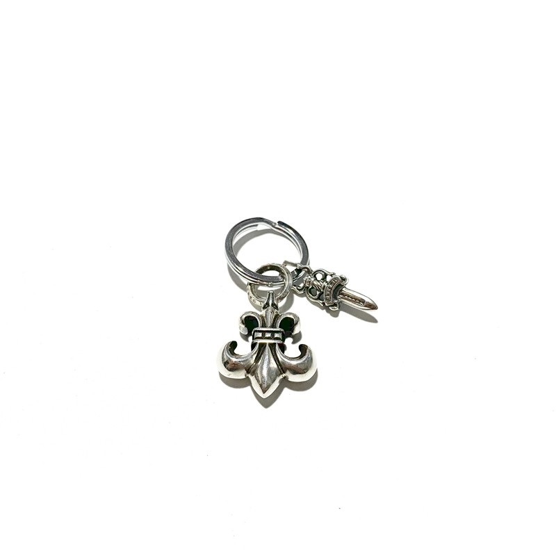 925 sterling silver handmade anchor sword keychain keyrings  American European punk gothic vintage luxury jewelry accessories gifts