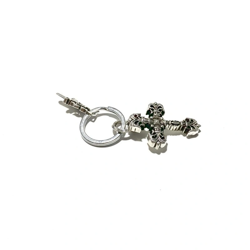 925 sterling silver handmade crosses sword keychain keyrings  American European punk gothic vintage luxury jewelry accessories gifts