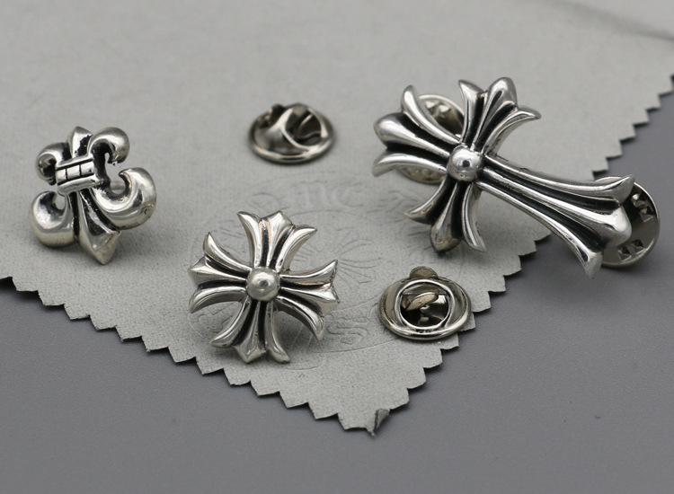 925 sterling silver handmade crosses anchors brooches American European punk gothic vintage luxury jewelry accessories gifts