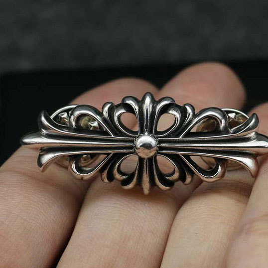 925 sterling silver handmade crosses brooches  American European punk gothic vintage luxury jewelry accessories gifts