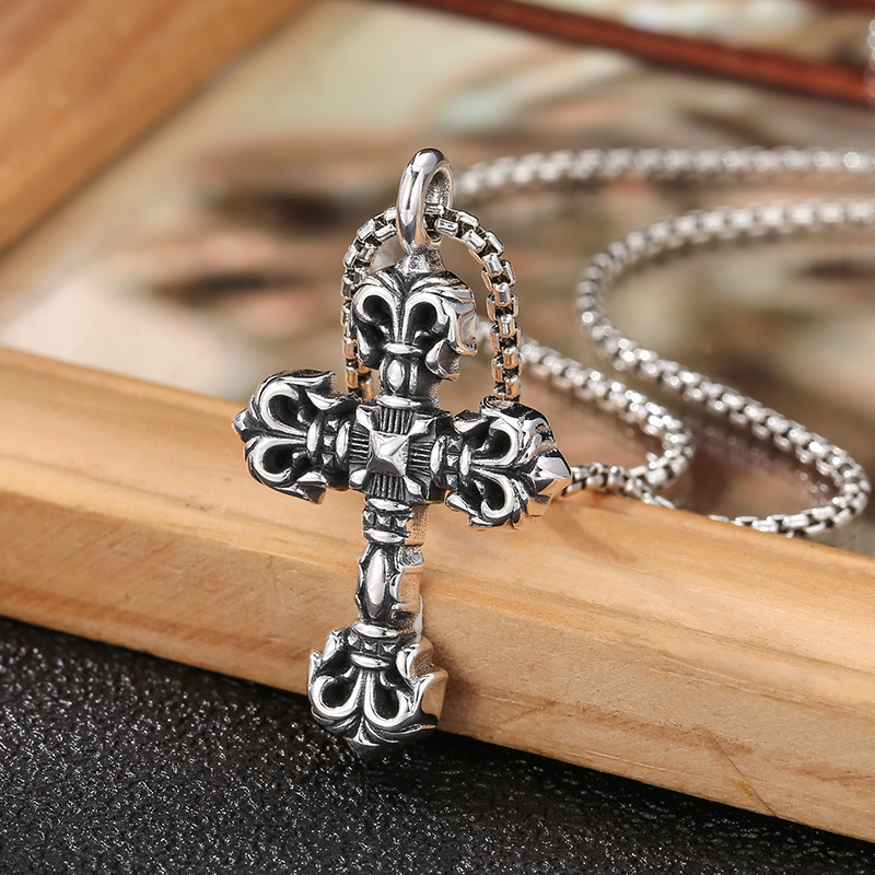 925 sterling silver cross necklace pendant without chain vintage American European gothic punk Luxury brand jewelry accessories