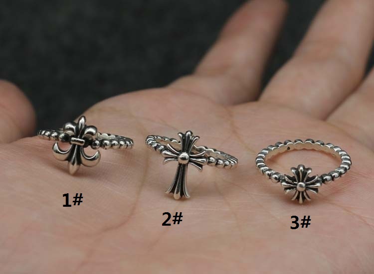 925 sterling silver crosses band rings vintage American European Gothic punk hip-hop antique designer luxury jewelry accessories