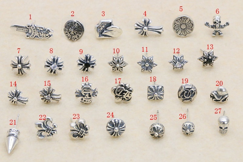 925 sterling silver crosses stud earrings American European gothic punk style antique designer luxury jewelry accessories